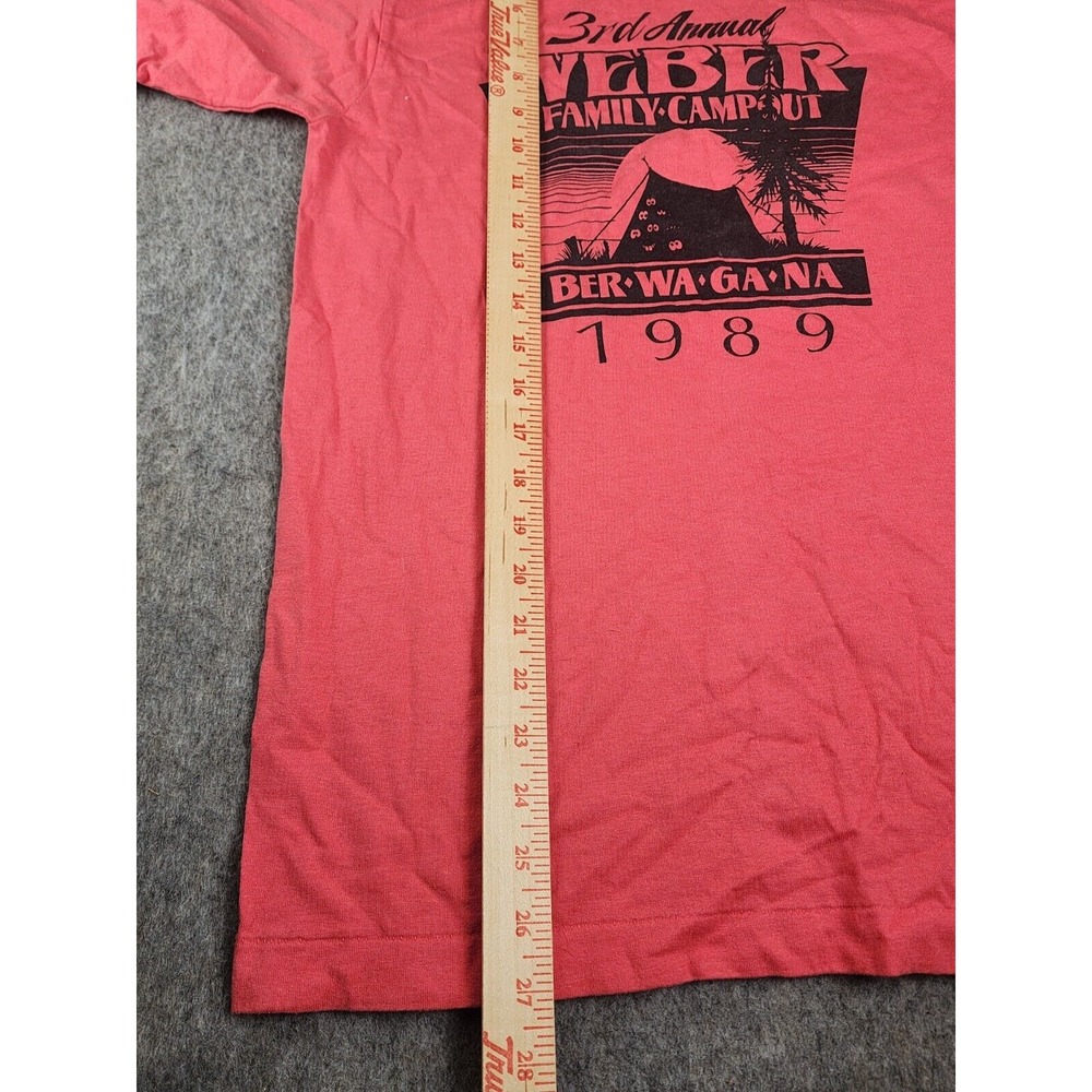 Vintage Weber Family Campout Shirt 1989 Medium Single Stitch Dad Screen Stars - Picture 6 of 7